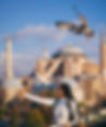 Ekene Olivia in Turkey feeding flying birds