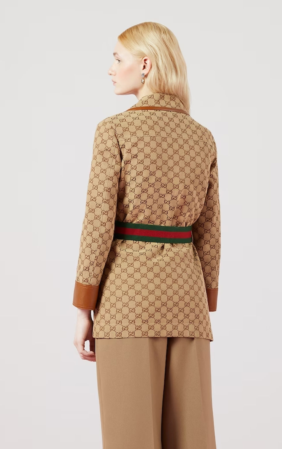 Thumbnail: Gucci Women's GG Canvas Jacket With Web Belt