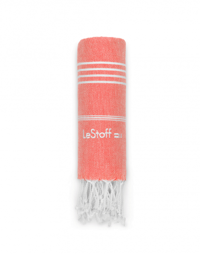 Le Stoff Hamamtuch in coral aus GOTS zertifizierter 100% Bio Baumwolle