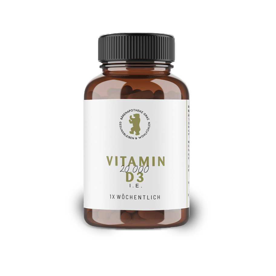 Hochdosierte Vitamin D Kapseln mit 20.000 I.E. - Unterstützt die Gesundheit von Knochen, Zähnen und Immunsystem.