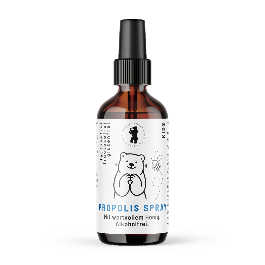 Propolisspray ein traditionelles Naturprodukt aus de Bienenstock, seit Jahrhunderten geschätzt.