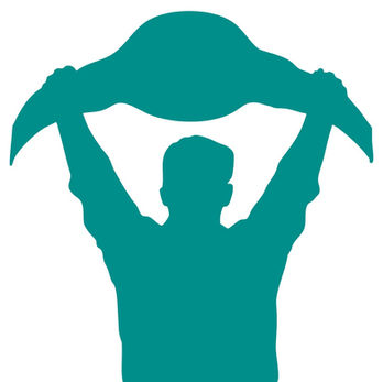 An image depicting a male wrestler holding a belt above his head