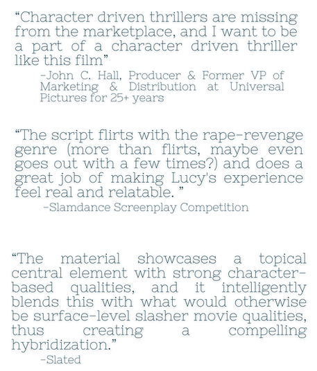 “The script flirts with the rape-revenge genre (more than flirts, maybe even goes out with