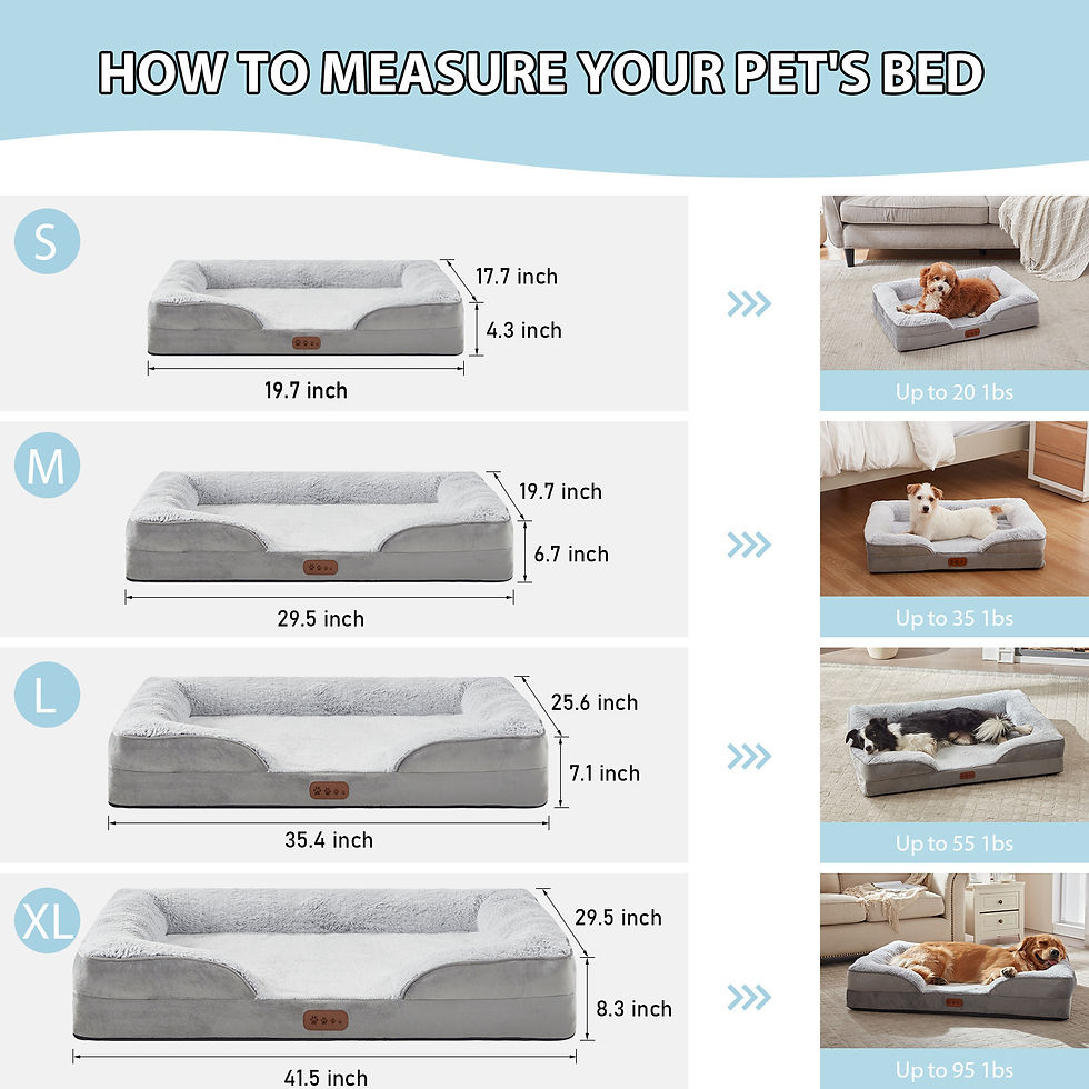 Thumbnail: Orthopedic Memory Sponge Dog Bed with Universal C-Type Armrest Removable Pet Sof