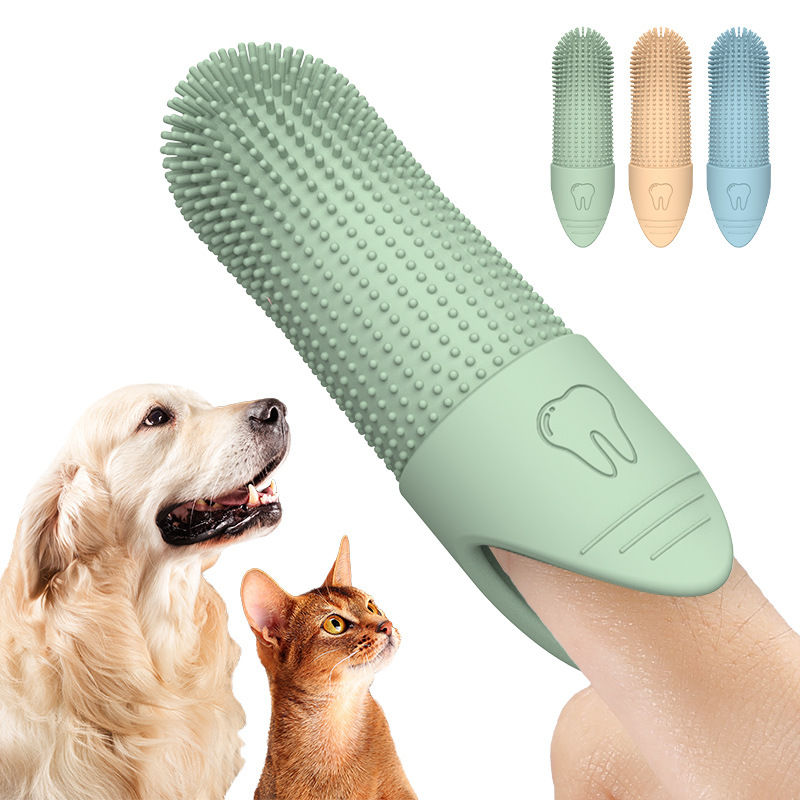 360° silicone finger toothbrush for dogs and cats