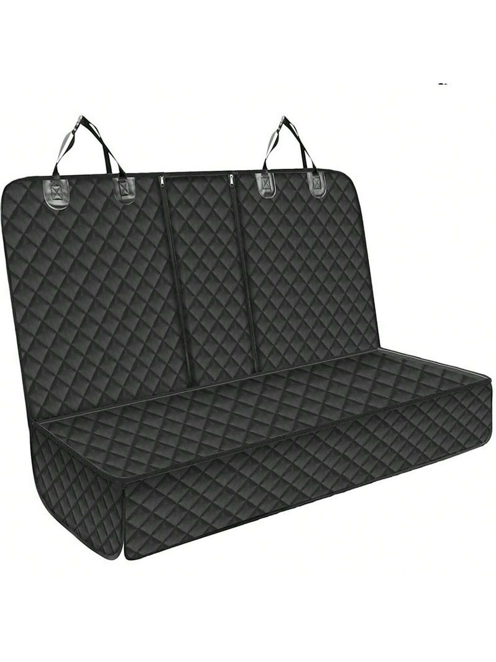 Black quilted waterproof dog car seat protector