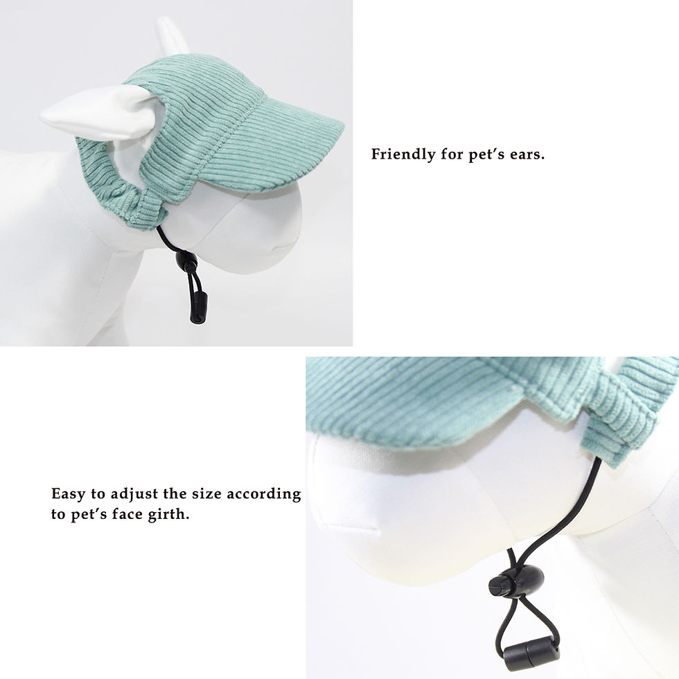 Thumbnail: Adjustable corduroy dog baseball cap with ear holes.