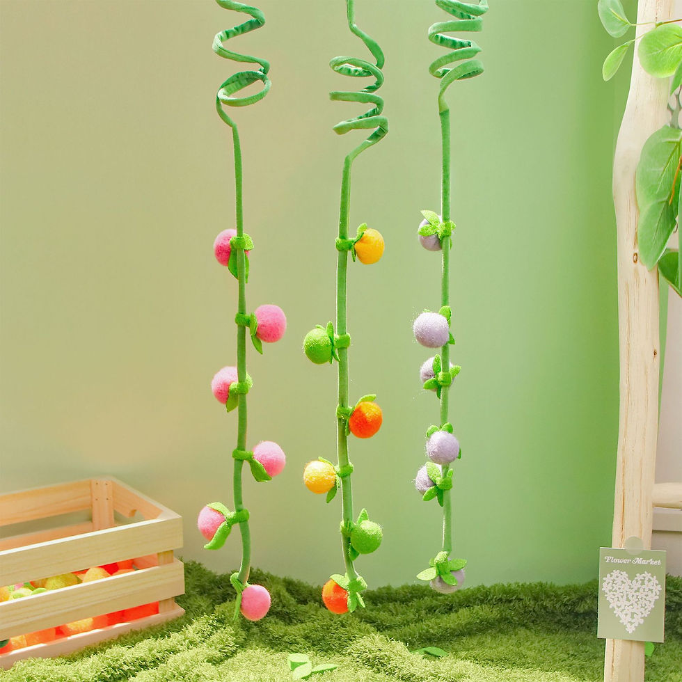 Hanging catnip ball teaser toys with bells.