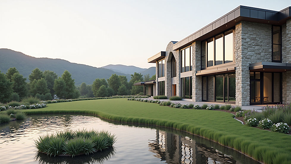 High angle view of a modern and inviting home facade