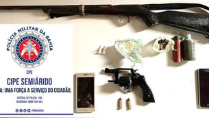 Armas de fogo e drogas são apreendidas em Souto Soares