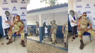 Covid-19: policiais da CIPE com mais de 50 anos são vacinados em Xique-Xique.