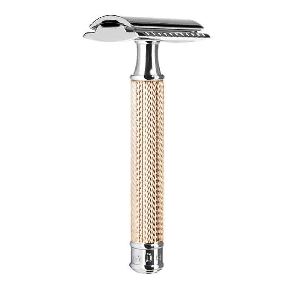 Miniatyrbild: Mühle Traditional rosegold rakset silvertip badger closed comb