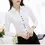 Thumbnail: Women Blouse White Shirt Women's Long Sleeve Formal Wear Autumn Chiffon V-neck S