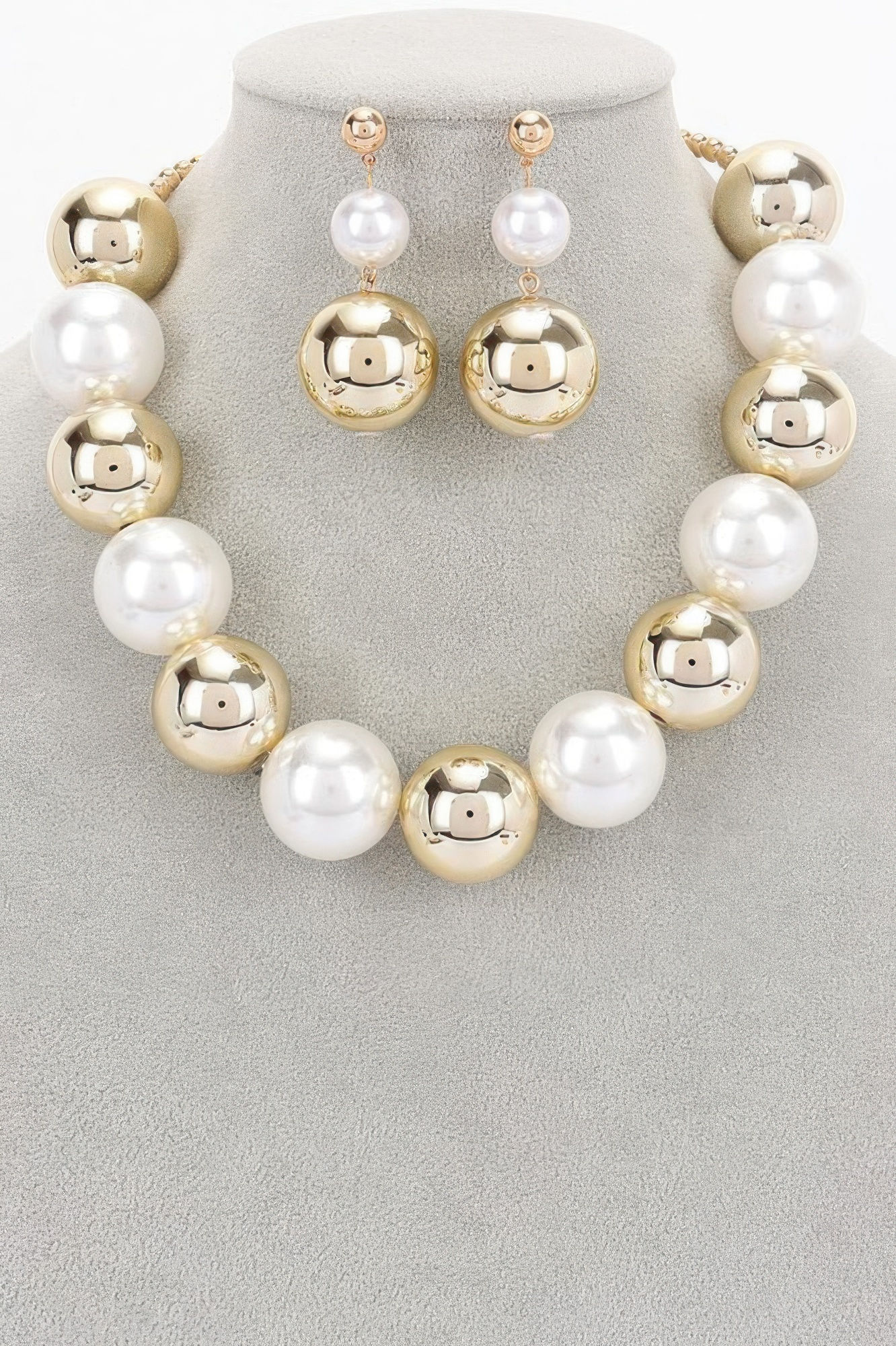 Faux Pearl And Ccb Ball Necklace