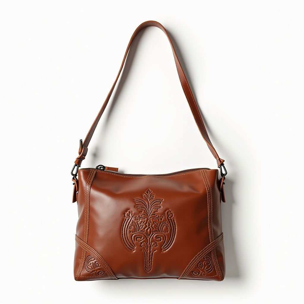 Tooled Leather Shoulder Bag