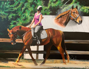 horse painting, realism, horse