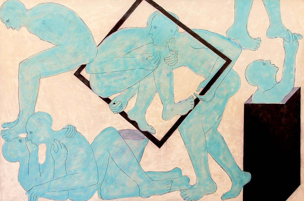 Mahi Binebine, Untitled, 2017, Wax and pigment on wood, 200 x 300 cm