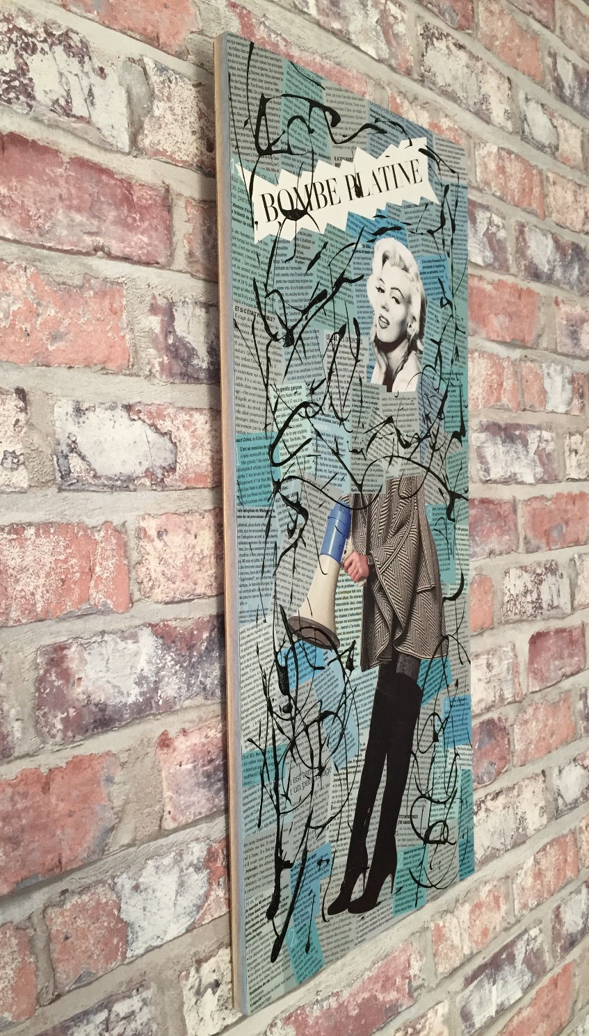 Miniature : oeuvre unique en collages coupures de presse enihpled Marilyn Monroe