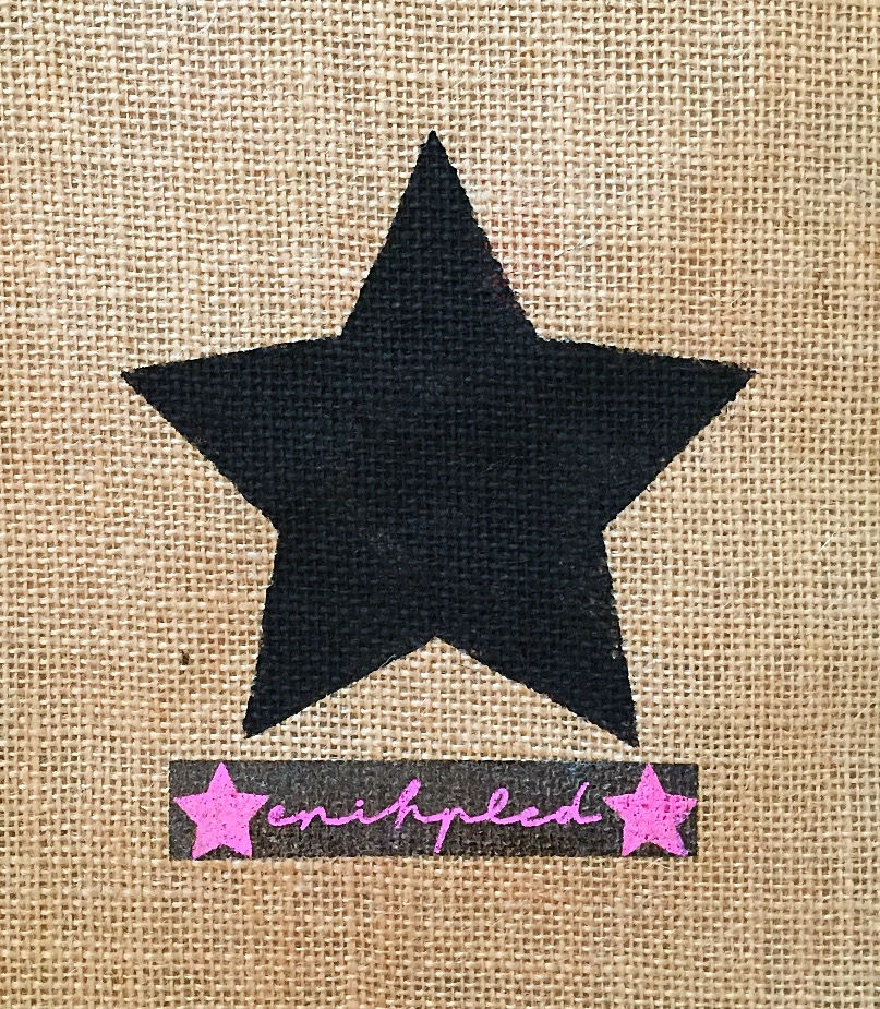 Miniature : Cabas Toile de Jute "Rock&Roll" zoom étoile