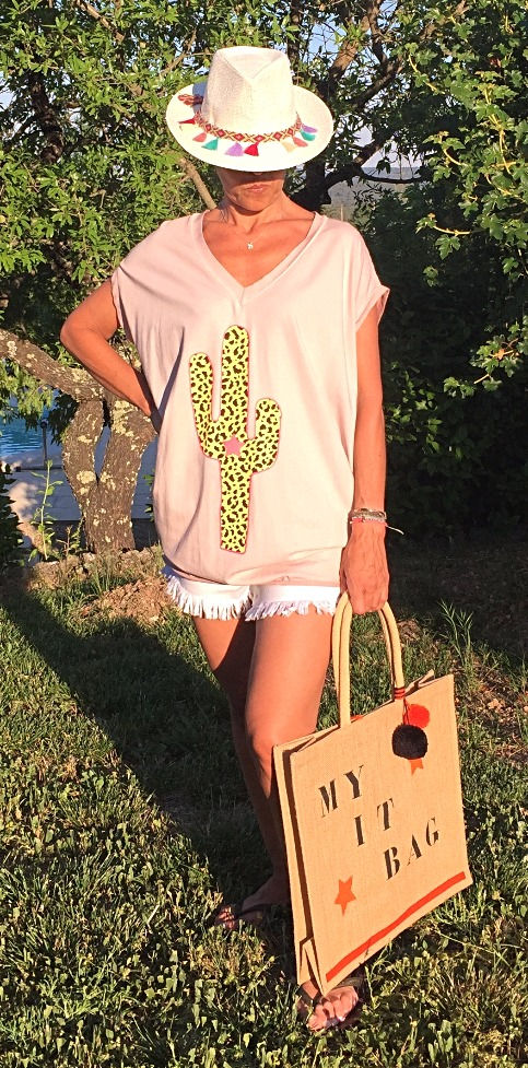 Miniature : Tee shirt cactus léopard rose