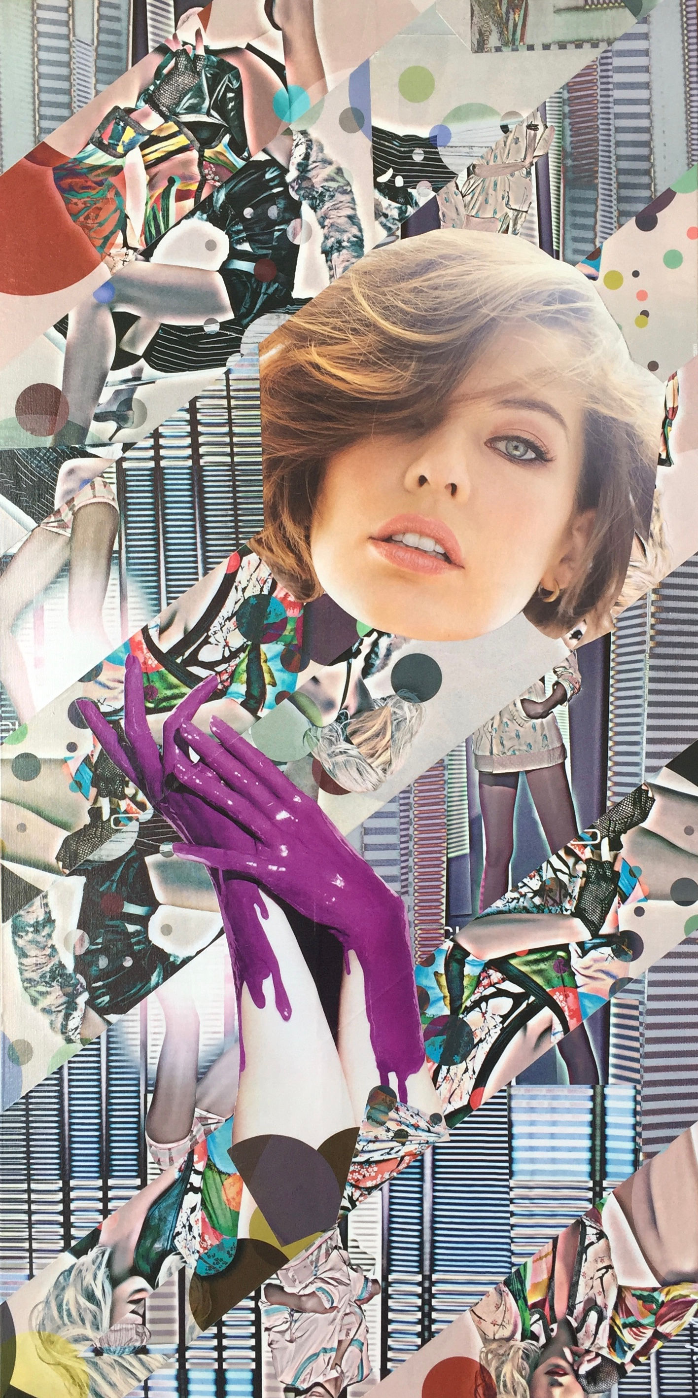 Tableau en collages Milla Jovovich art