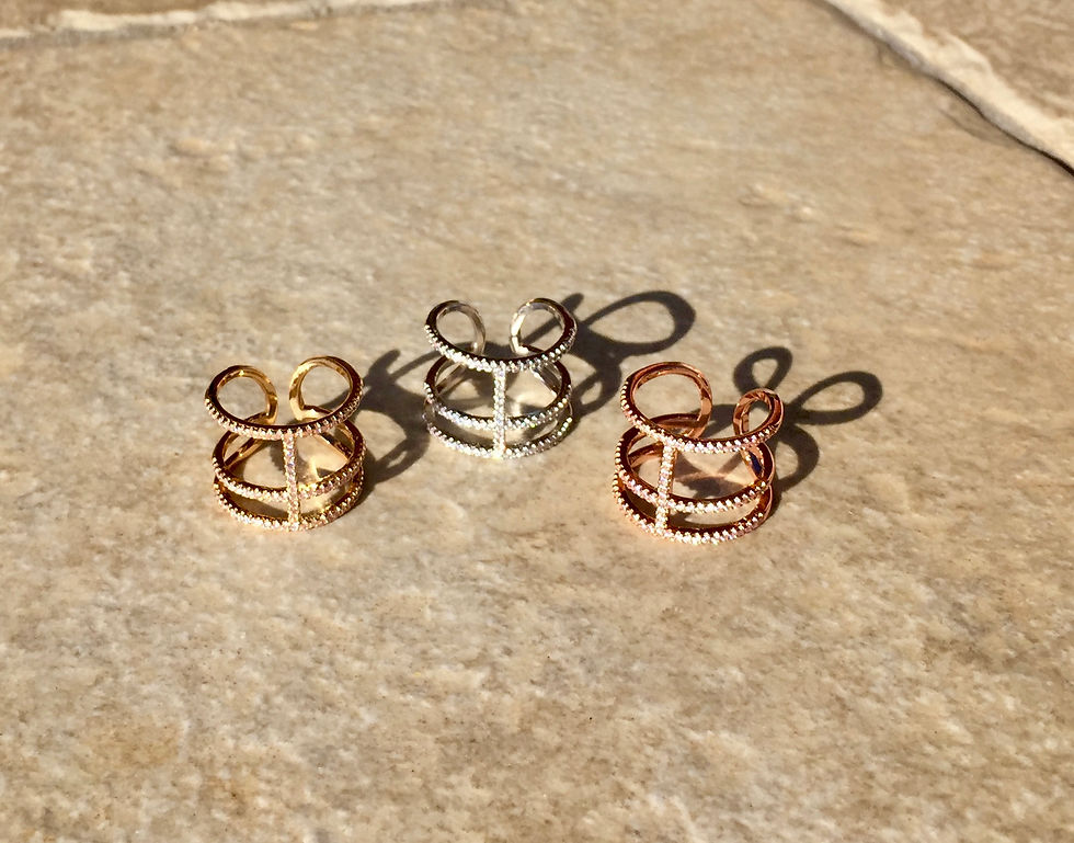 Miniature : Bague strass 3 couleurs
