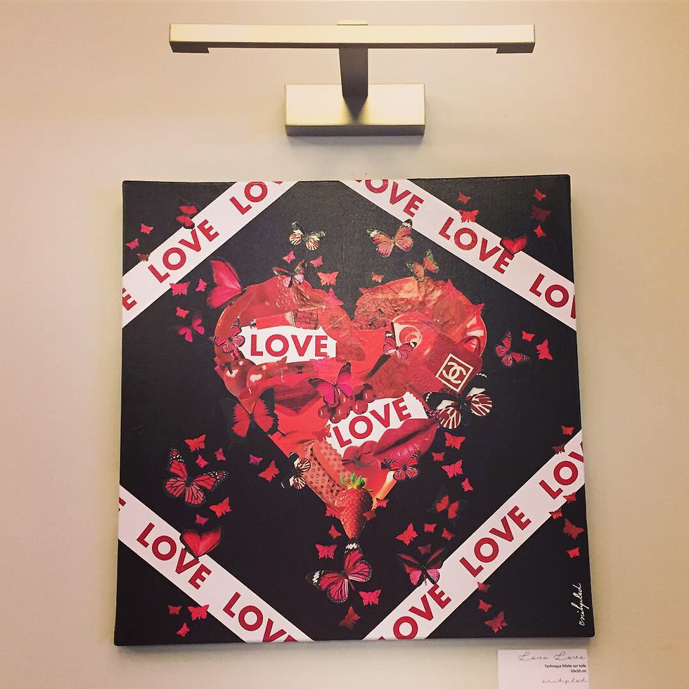 Miniature : canvas art love amour collages techniques mixtes