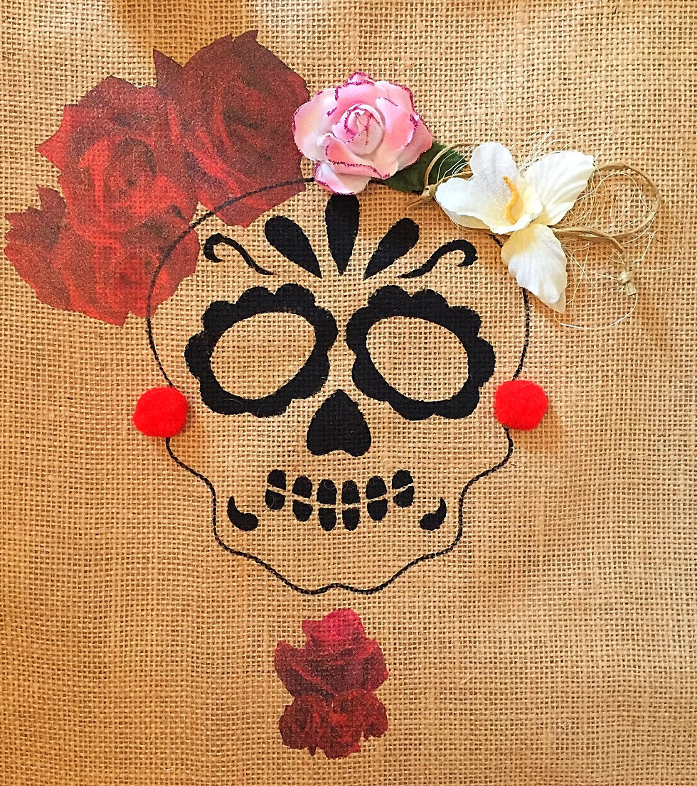 Miniature : Cabas Toile de Jute "Skull" zoom