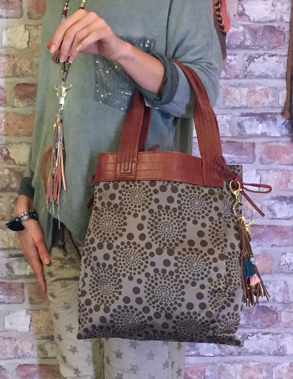 Sac en tissu et cuir "Olivia"