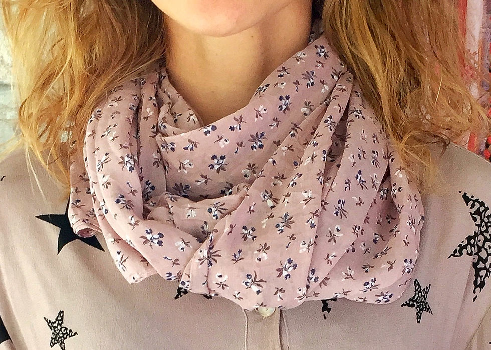 Miniature : Foulard soie imprimé rose