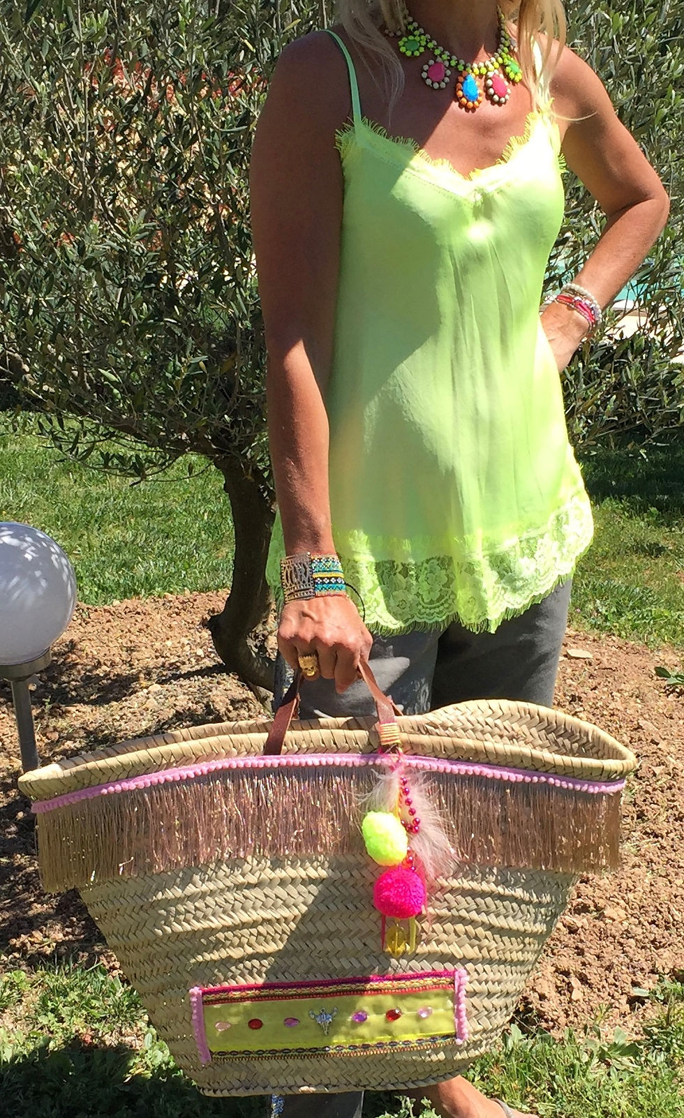 Miniature : Panier de plage osier raphia