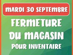 Fermetures pour inventaires