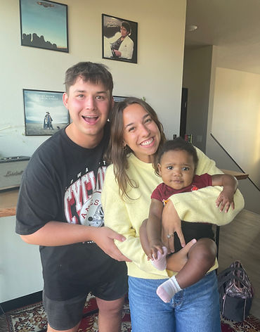 A young host family with a participant child.