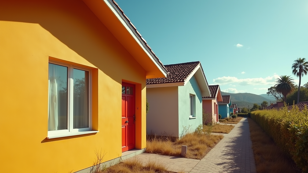 Close-up view of mismatched exterior colors on a house