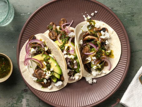 Recette tacos de champignons au chimichurri !