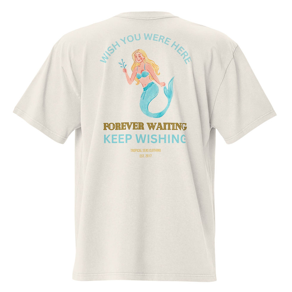 Thumbnail: Oversized Waiting Mermaid Faded t-shirt