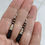Thumbnail: Jet Black Earrings Glass Bead Dragons Tear Silver Tone 45mm Handmade Australian