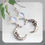 Thumbnail: Crescent Moon Face Earrings with Opalite Glass Bead in Silver Tone Metal