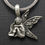 Thumbnail: Fairy Pendant Quality Antiqued Pewter Huddled Sitting on Cord