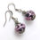 Thumbnail: Pink Black Swirl Earrings Lampwork Glass Stainless Steel Hooks Handmade