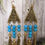 Thumbnail: Turquoise Multi Drop Earrings Feather Charms Gold Plated Pewter Made Australia
