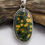 Thumbnail: Ocean Jasper Pendant 925 Sterling Silver Olive Green Mustard Yellow Oval 7.6g