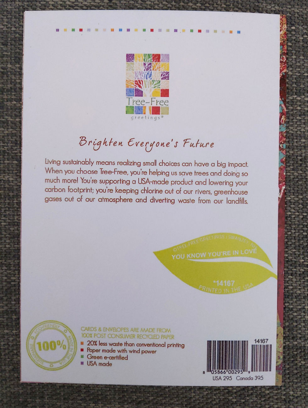 Thumbnail: You Know You’re in Love Greeting Card Tree-Free Paper Blank Inside E-Certified