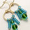 Thumbnail: Blue Green Earrings, Translucent Glass Beads, Gold Plated Ring and Hooks, Handma