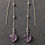 Thumbnail: Amethyst Heart Fine Chain Threader Earrings 925 Sterling Silver Tiny Balls