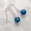 Thumbnail: Blue Apatite Earrings Small Blue 8mm Gemstone Silver Tone Hooks AUS Made