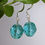 Thumbnail: Aqua Teal Earrings Round 12mm Czech Firepolish Beads Silver Tone Hooks Australia