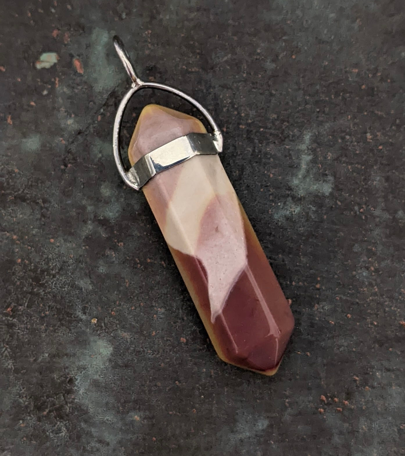 Mookaite Larger Double Terminated Generator Pendant Sterling
