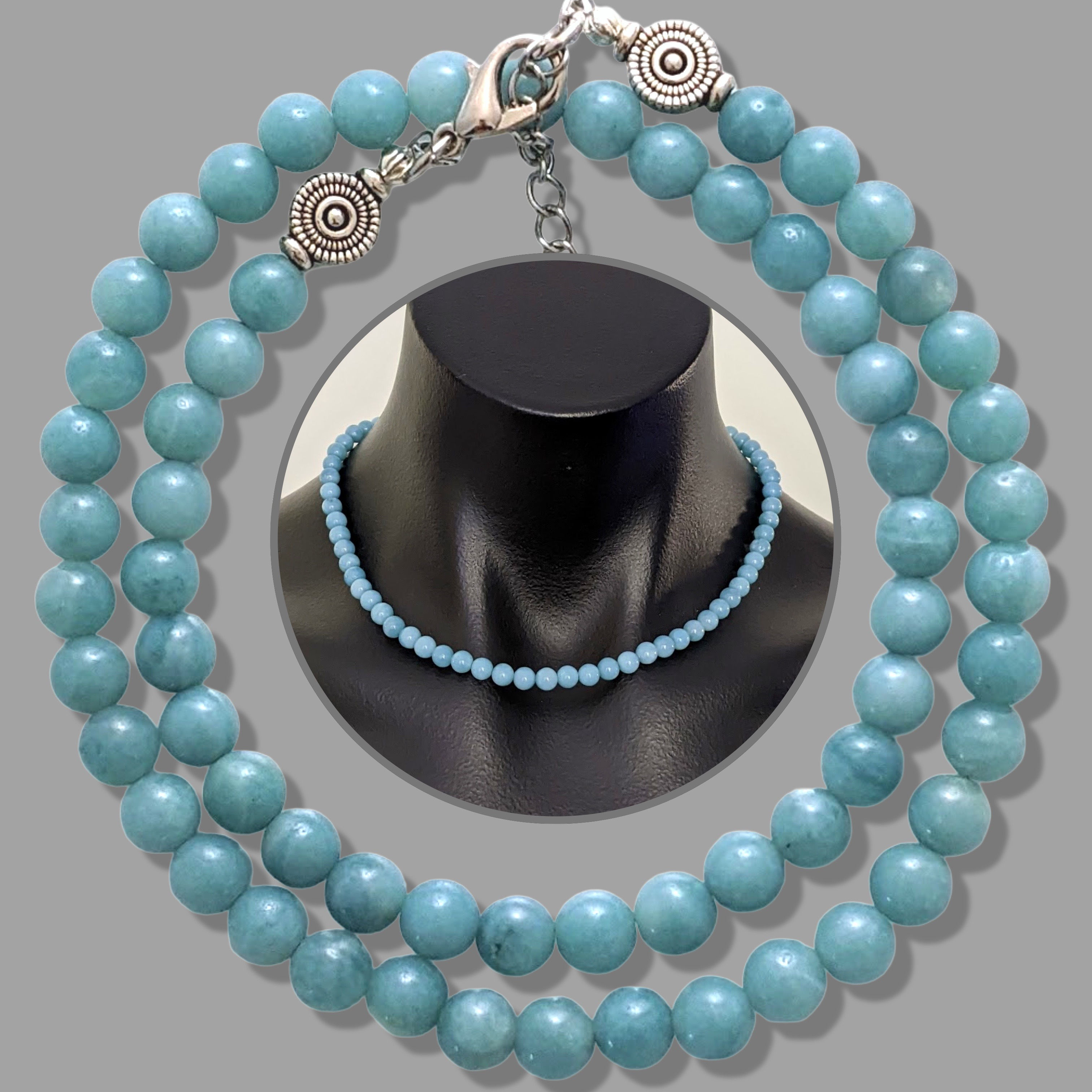 Blue Amazonite 6mm A Grade Gemstone Bead Strand