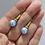 Thumbnail: Light Blue Crystal Pearl Earrings 10mm Round Swarovski Gold Stainless Hooks AUS